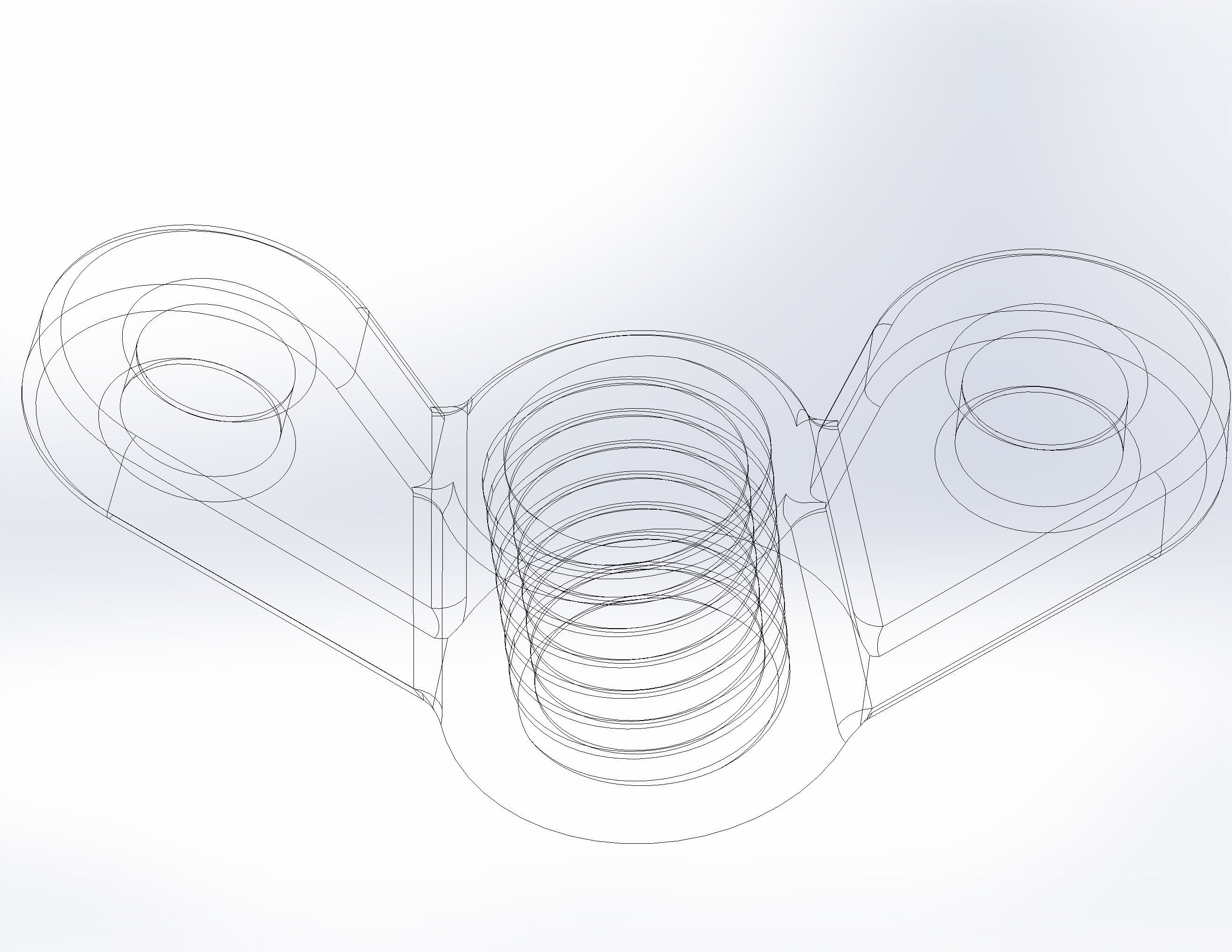 Wing nut M8 with hole 3D model_6
