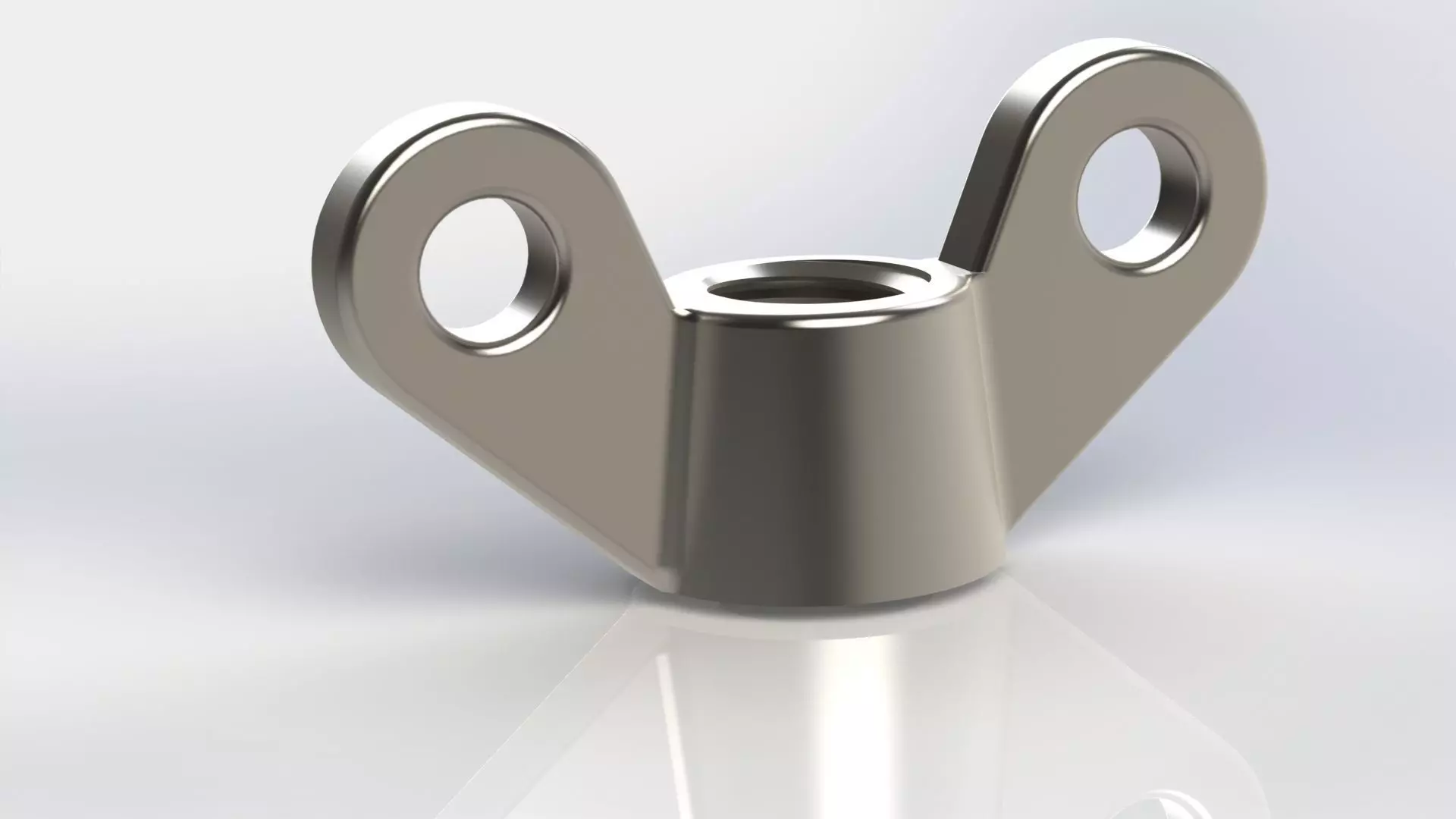 Wing nut M8 with hole 3D model_0