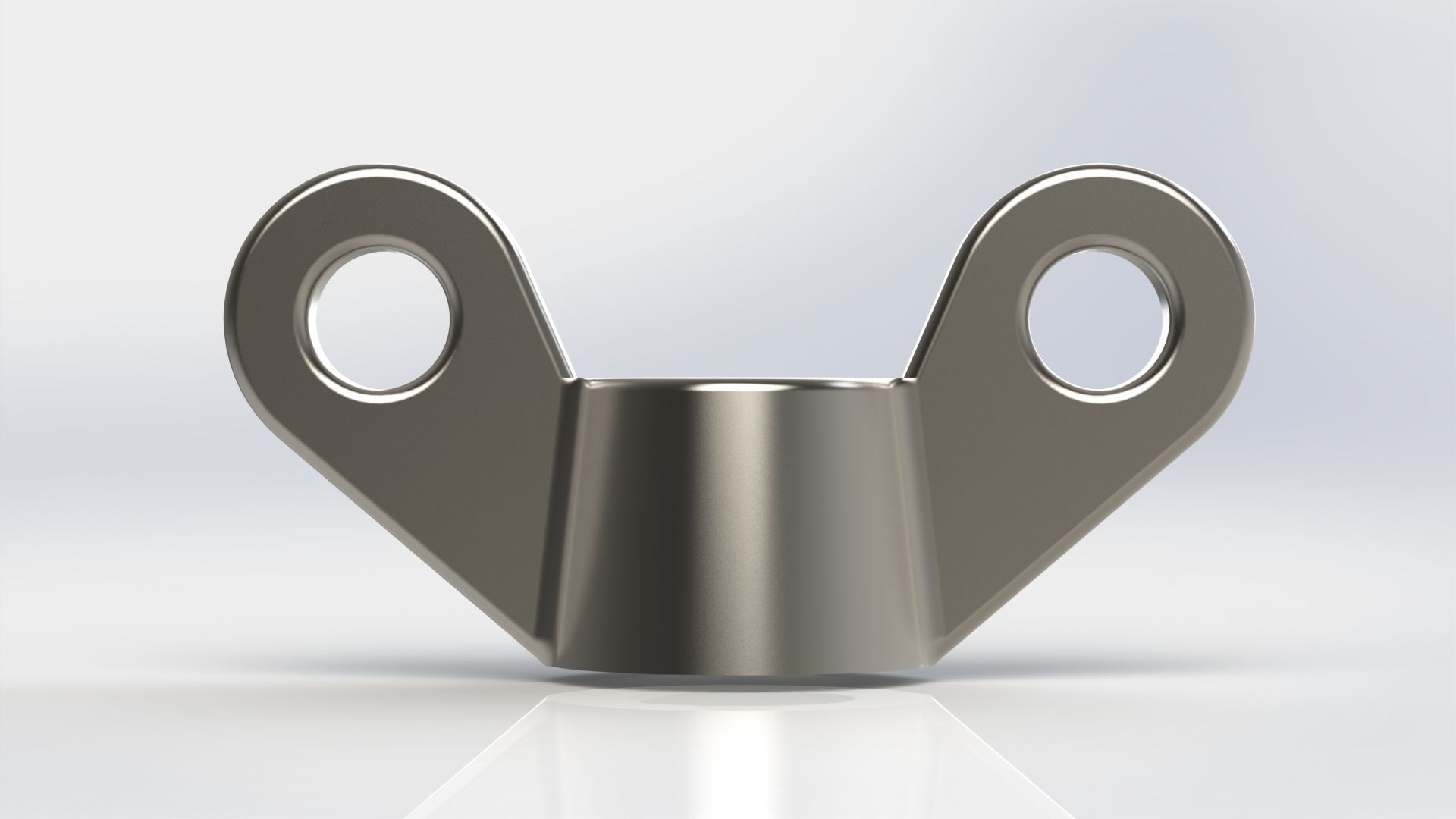 Wing nut M8 with hole 3D model_1