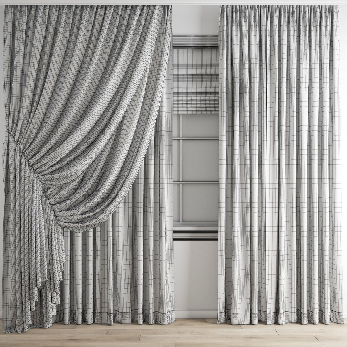 curtain 444 3D model_4
