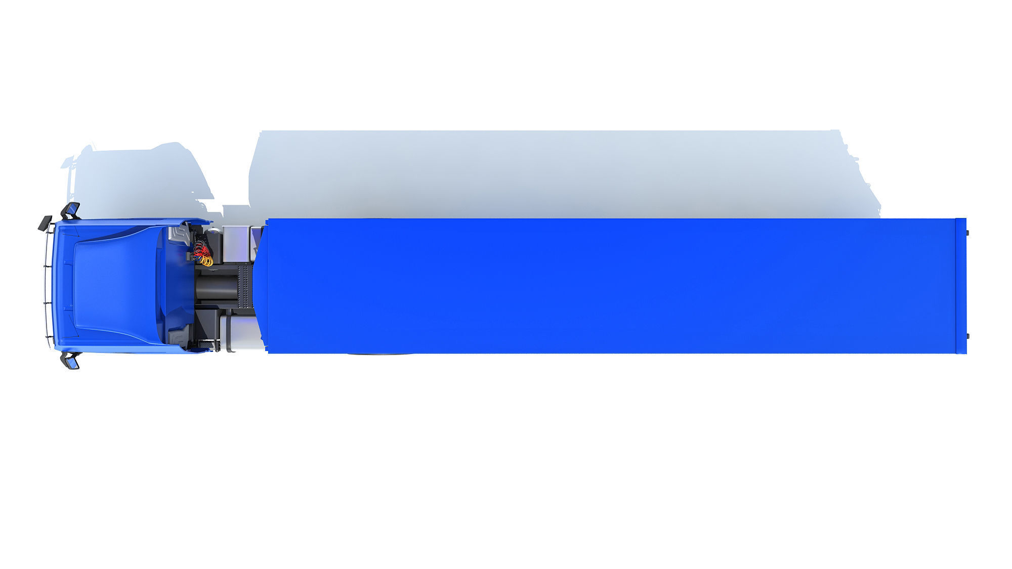 Truck with Animal Transporter Trailer 3D model_11