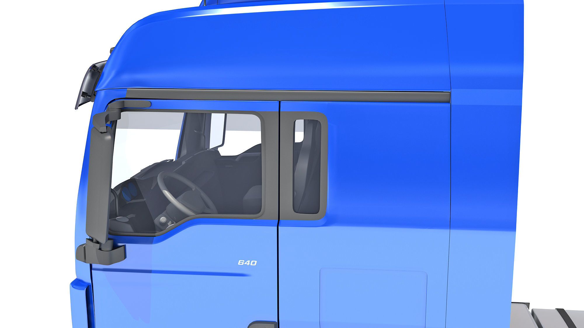 Truck with Animal Transporter Trailer 3D model_14