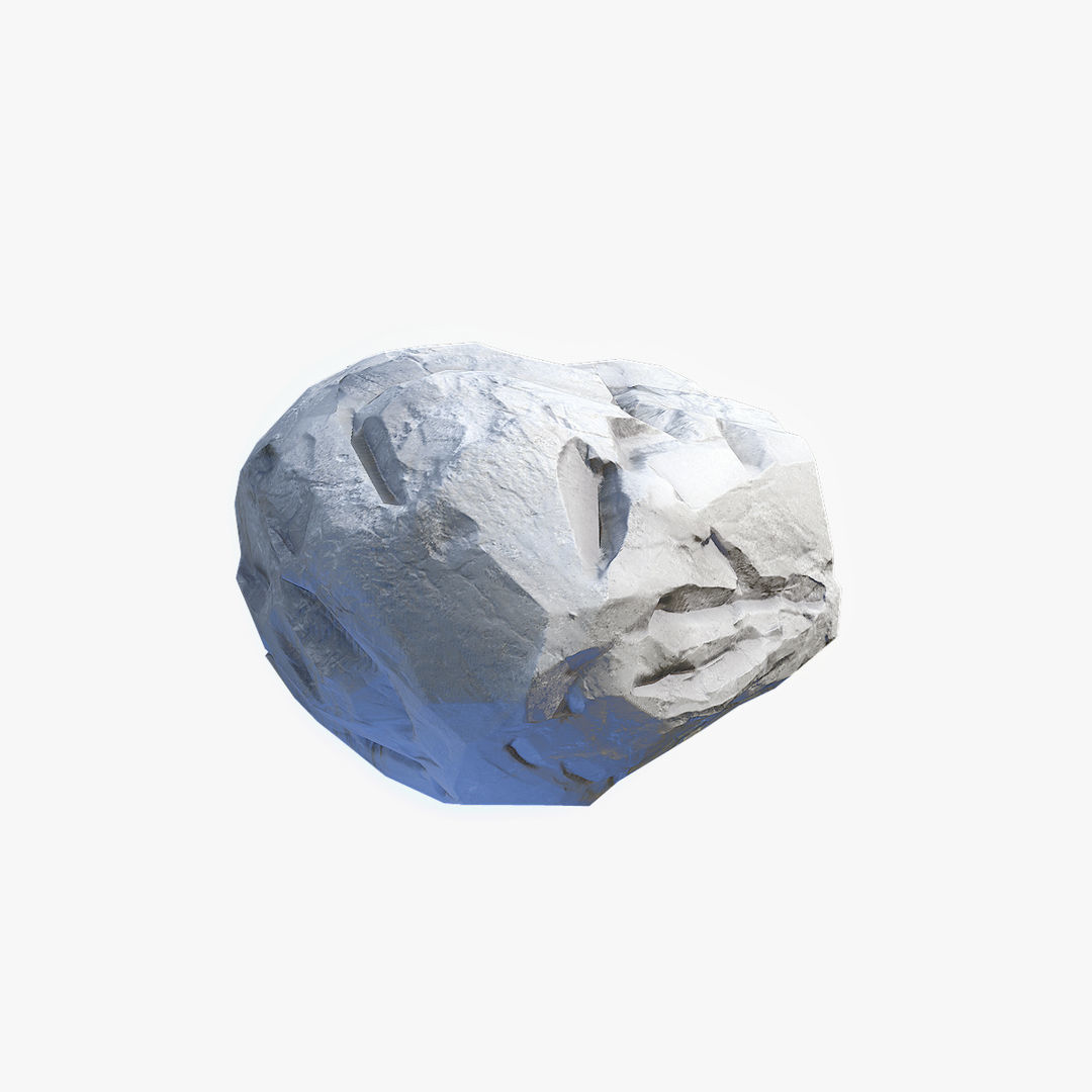 Mossy Boulder 4 Low-poly 3D model_7