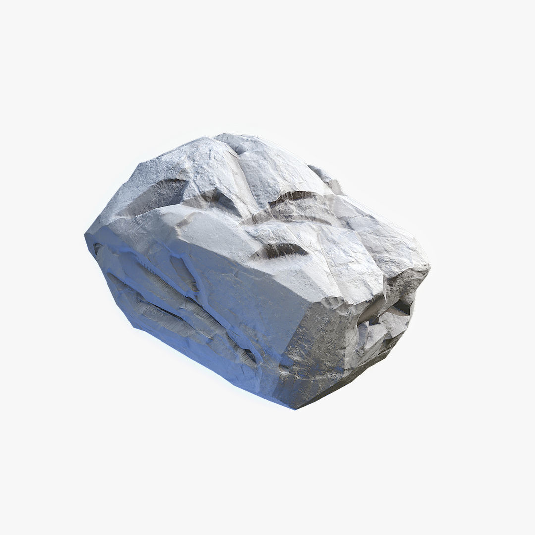 Mossy Boulder 4 Low-poly 3D model_6