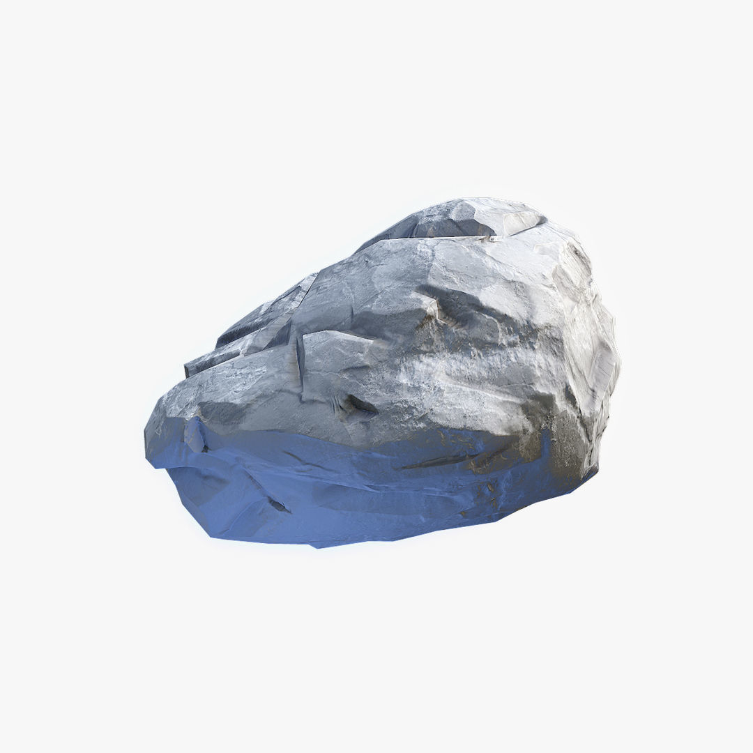 Mossy Boulder 4 Low-poly 3D model_9