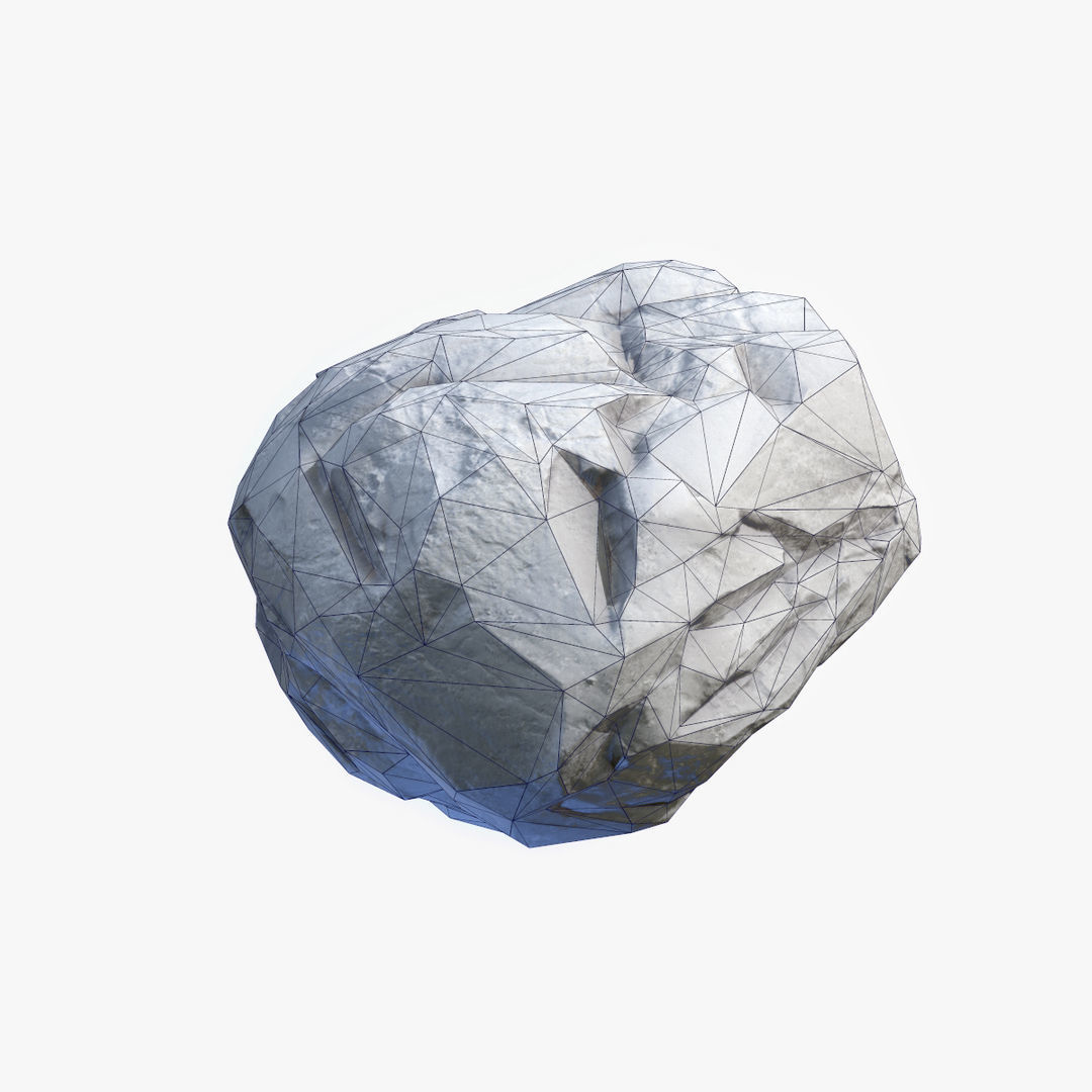 Mossy Boulder 4 Low-poly 3D model_12