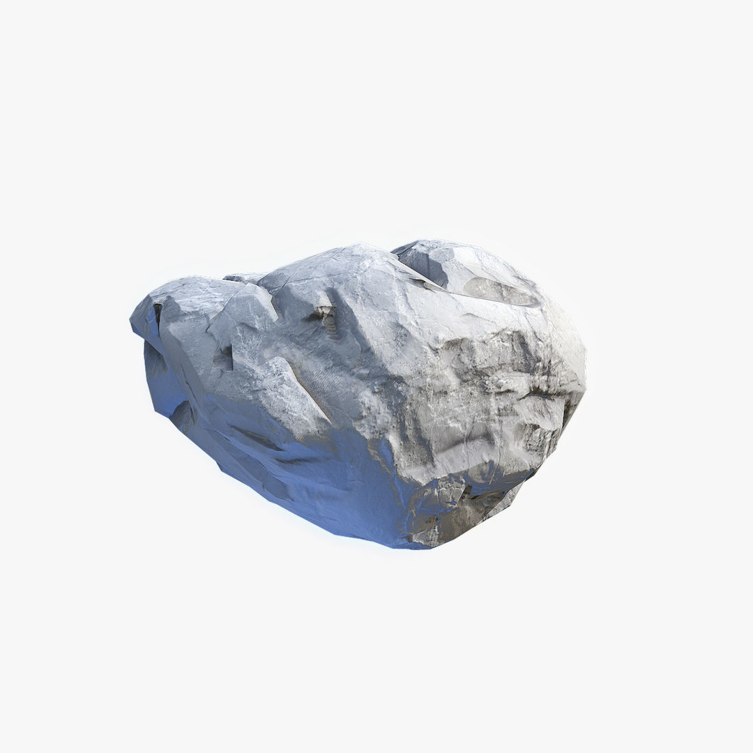 Mossy Boulder 4 Low-poly 3D model_8