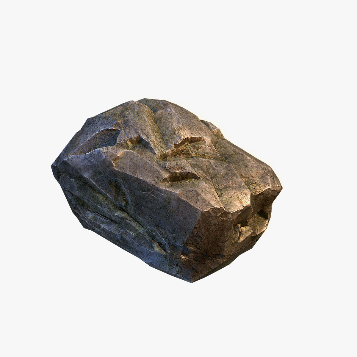 Mossy Boulder 4 Low-poly 3D model_1