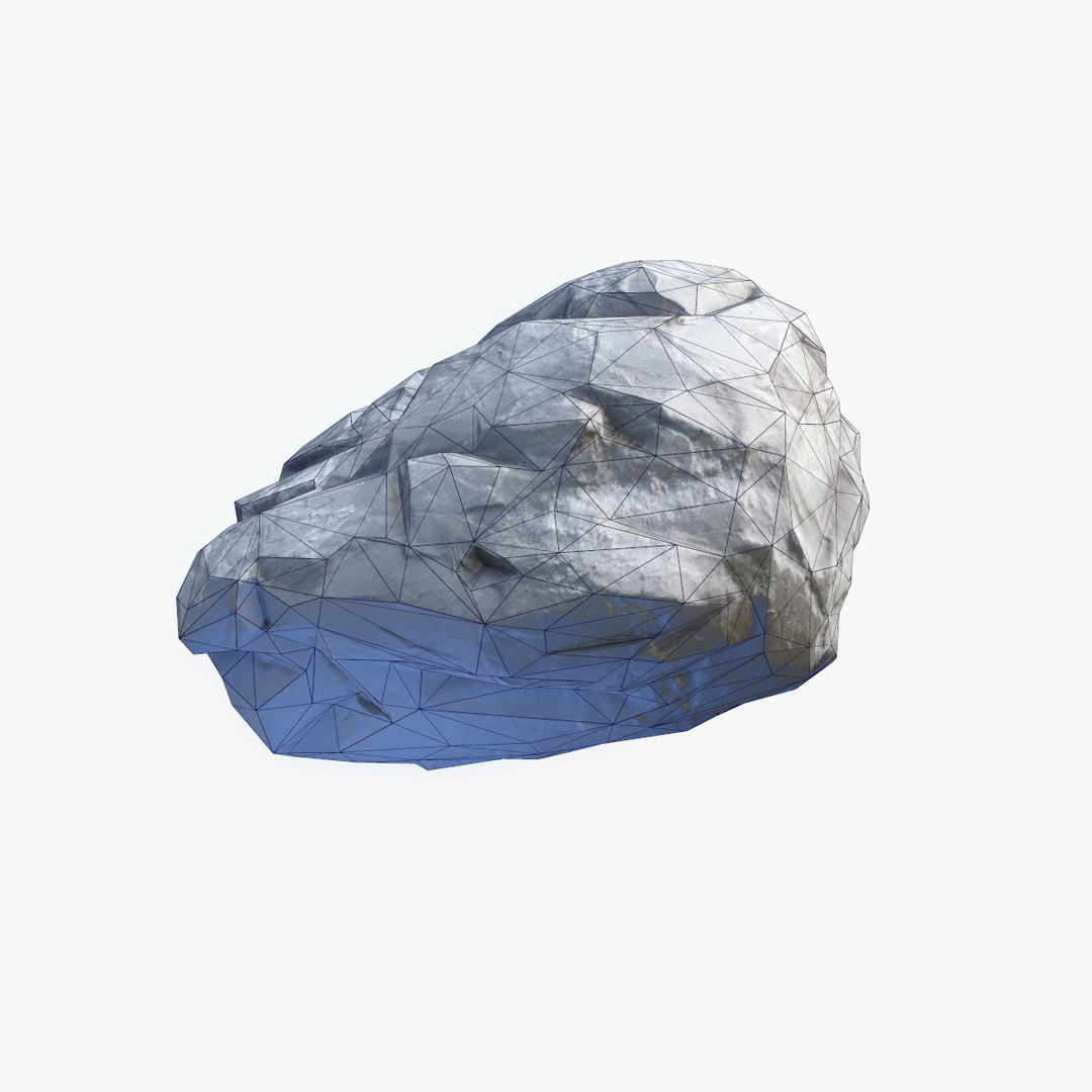 Mossy Boulder 4 Low-poly 3D model_10