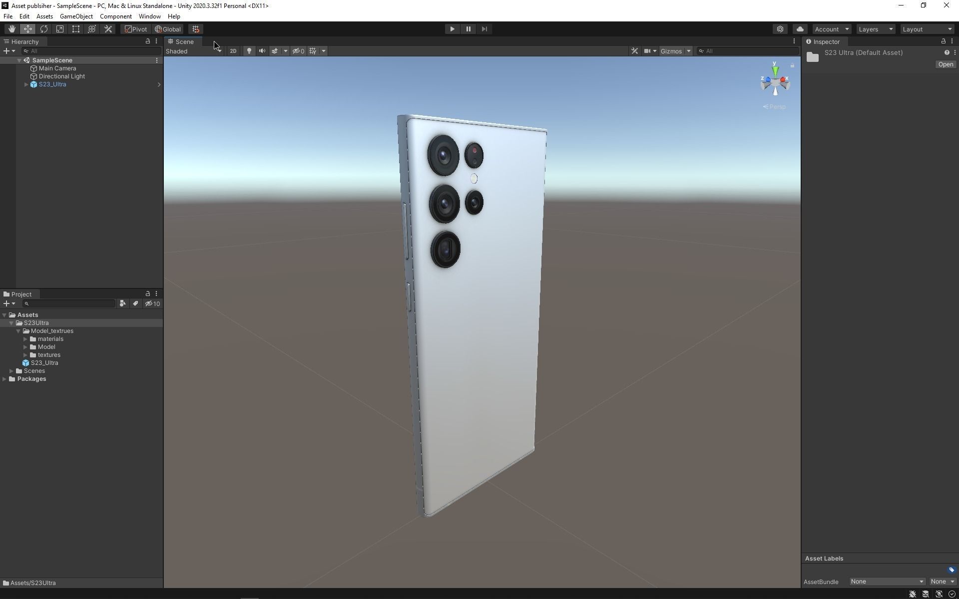 Galaxy S23 Ultra Game Asset Low-poly 3D model_13