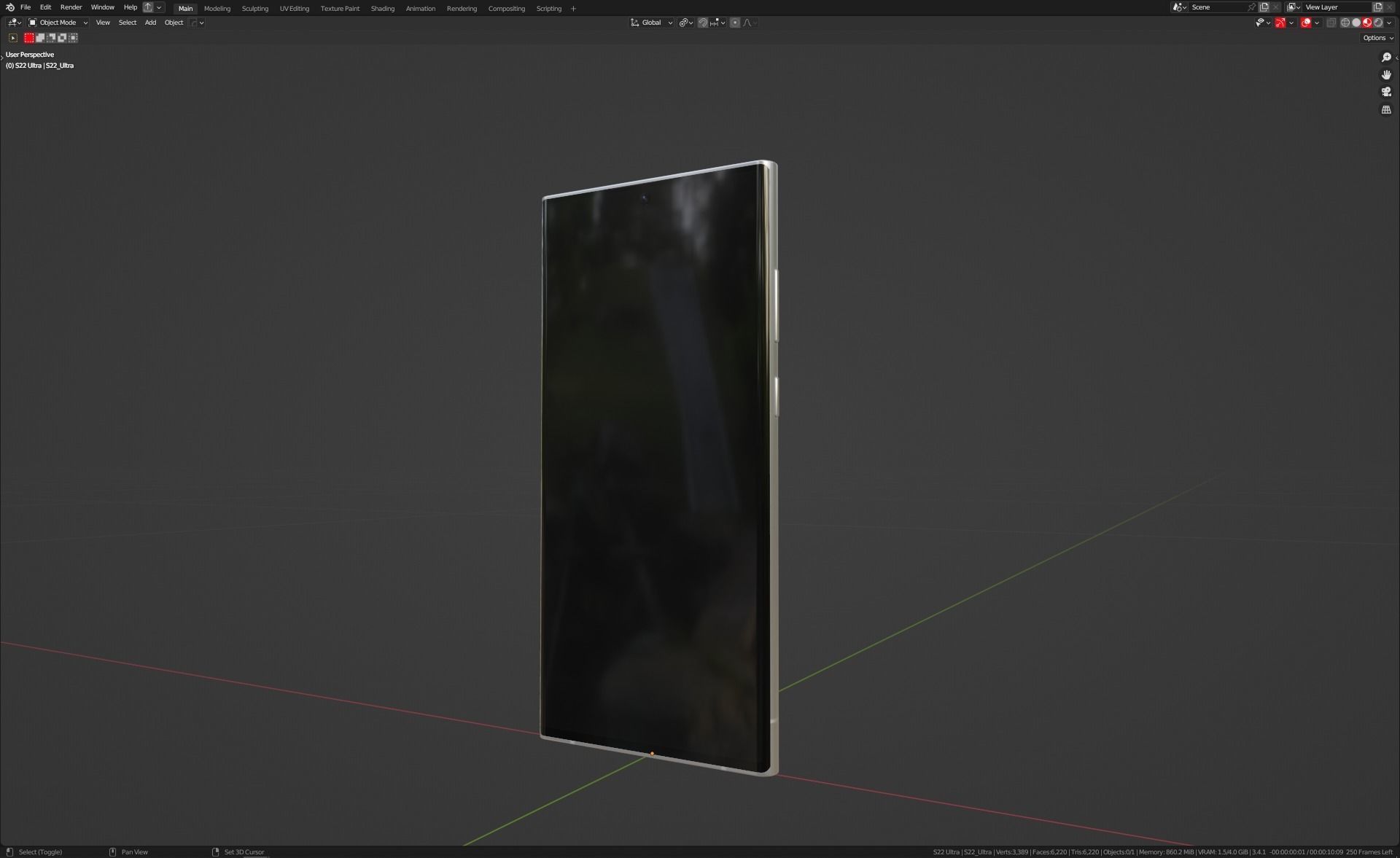Galaxy S23 Ultra Game Asset Low-poly 3D model_11