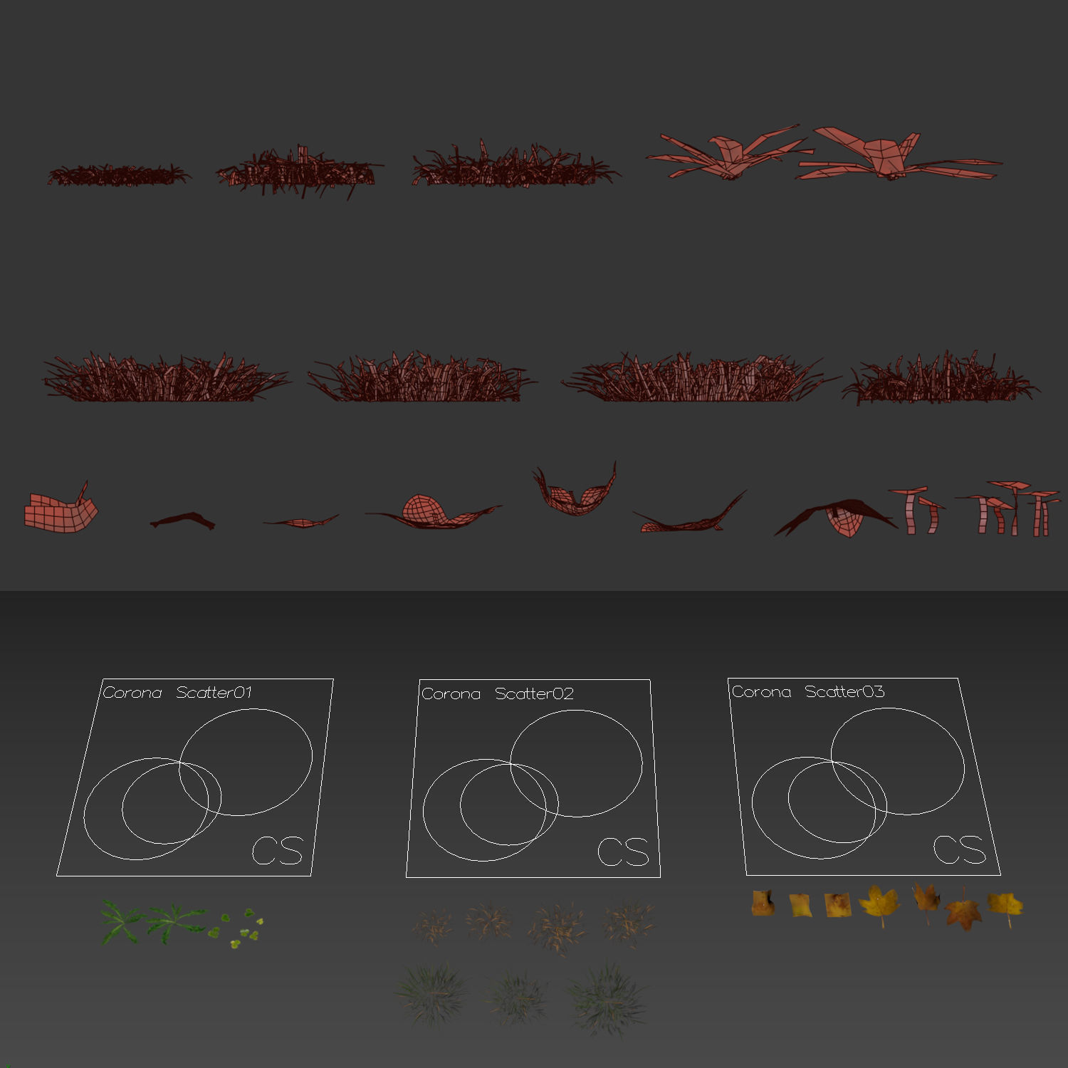 grass set05 with leaves 3D model_6