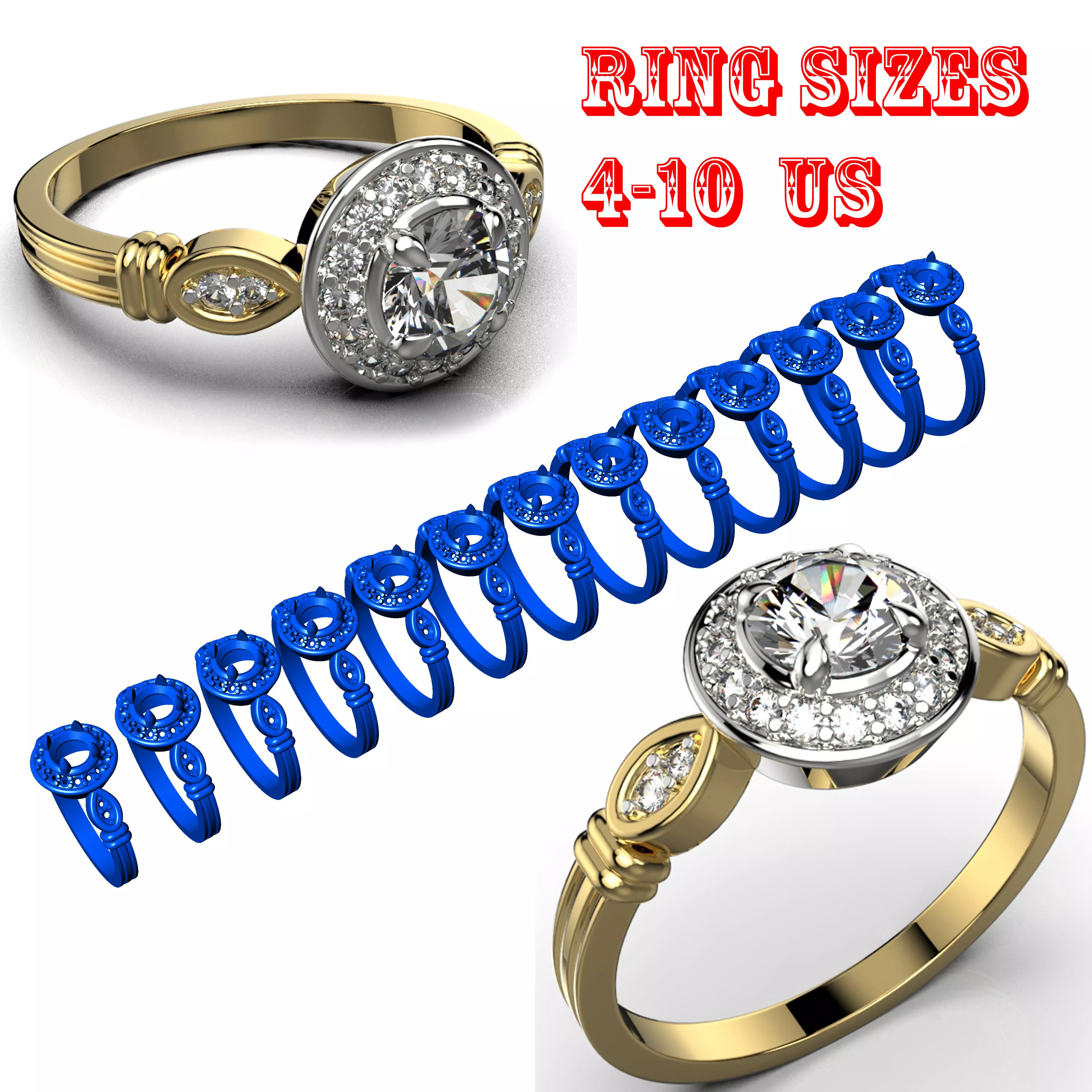 Ring collection 3D print model_0