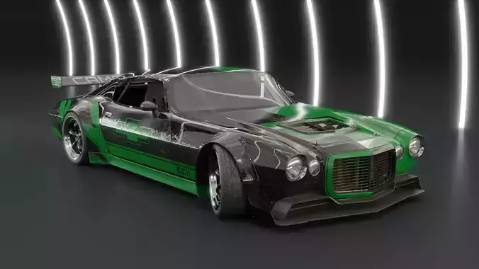 1970 Custom Chevrolet Camaro Mid-Poly 3D model