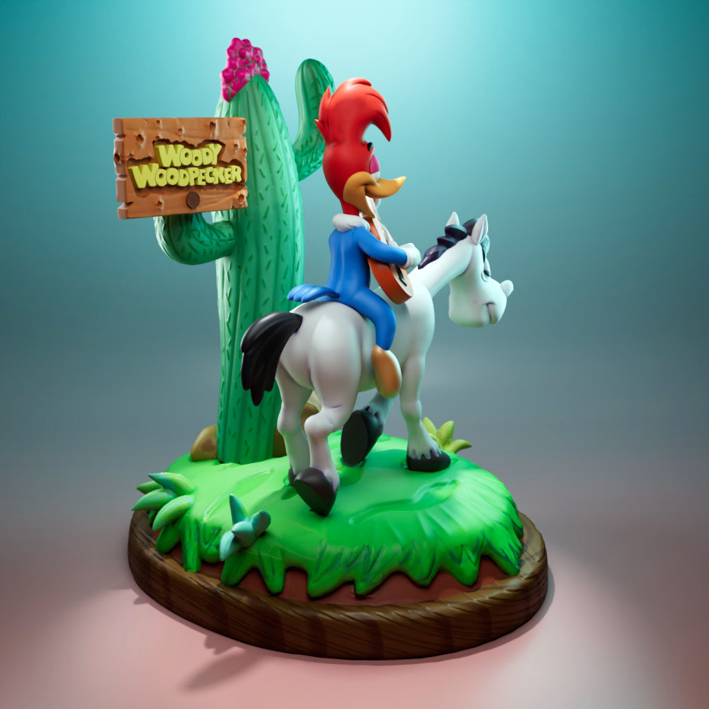 Woody Woodpecker and Sugarfoot 3D print model_1