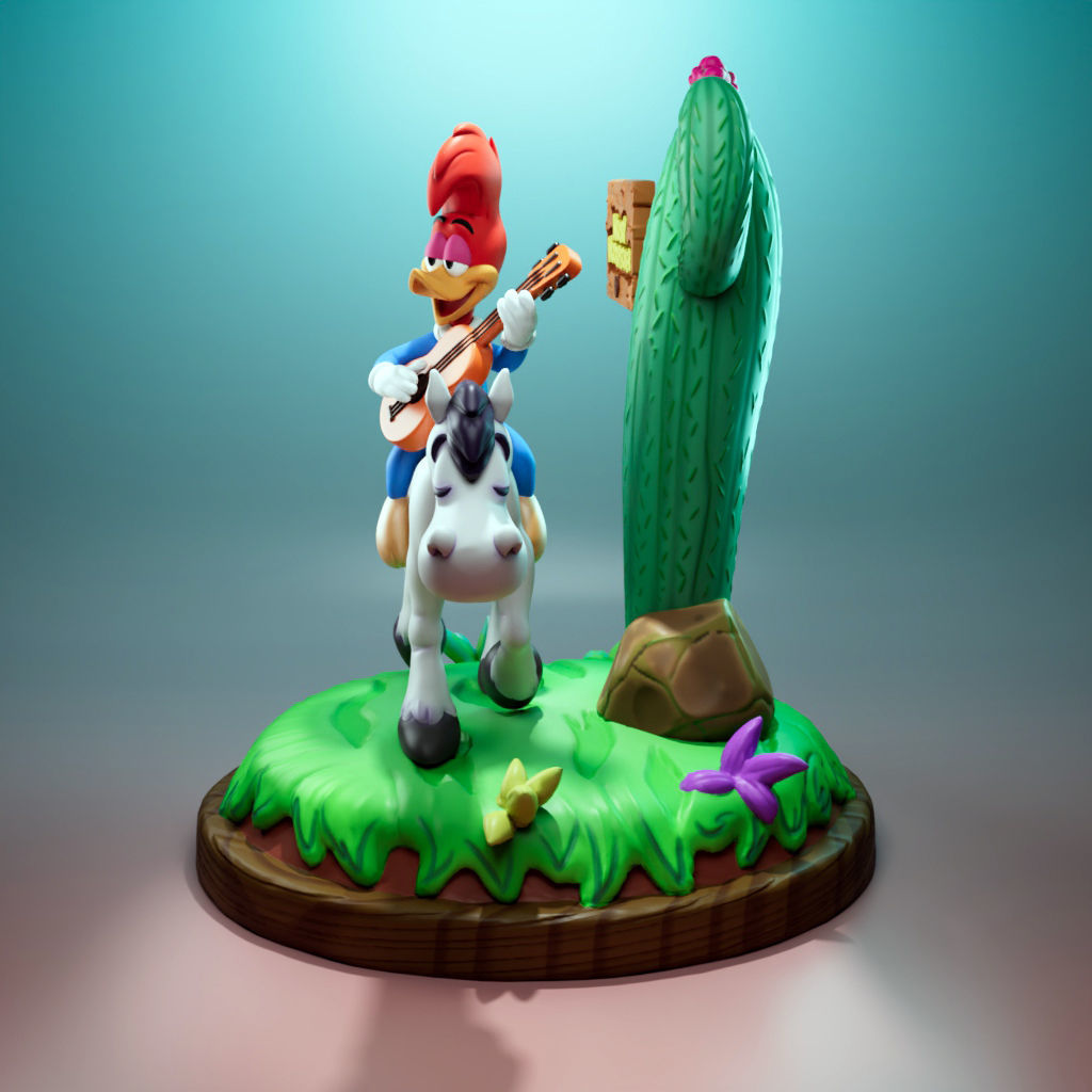 Woody Woodpecker and Sugarfoot 3D print model_4