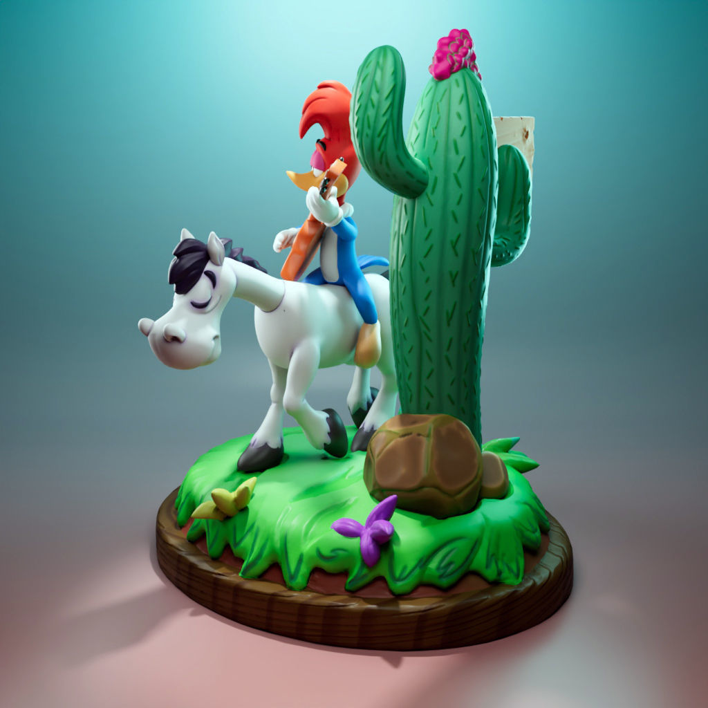 Woody Woodpecker and Sugarfoot 3D print model_2