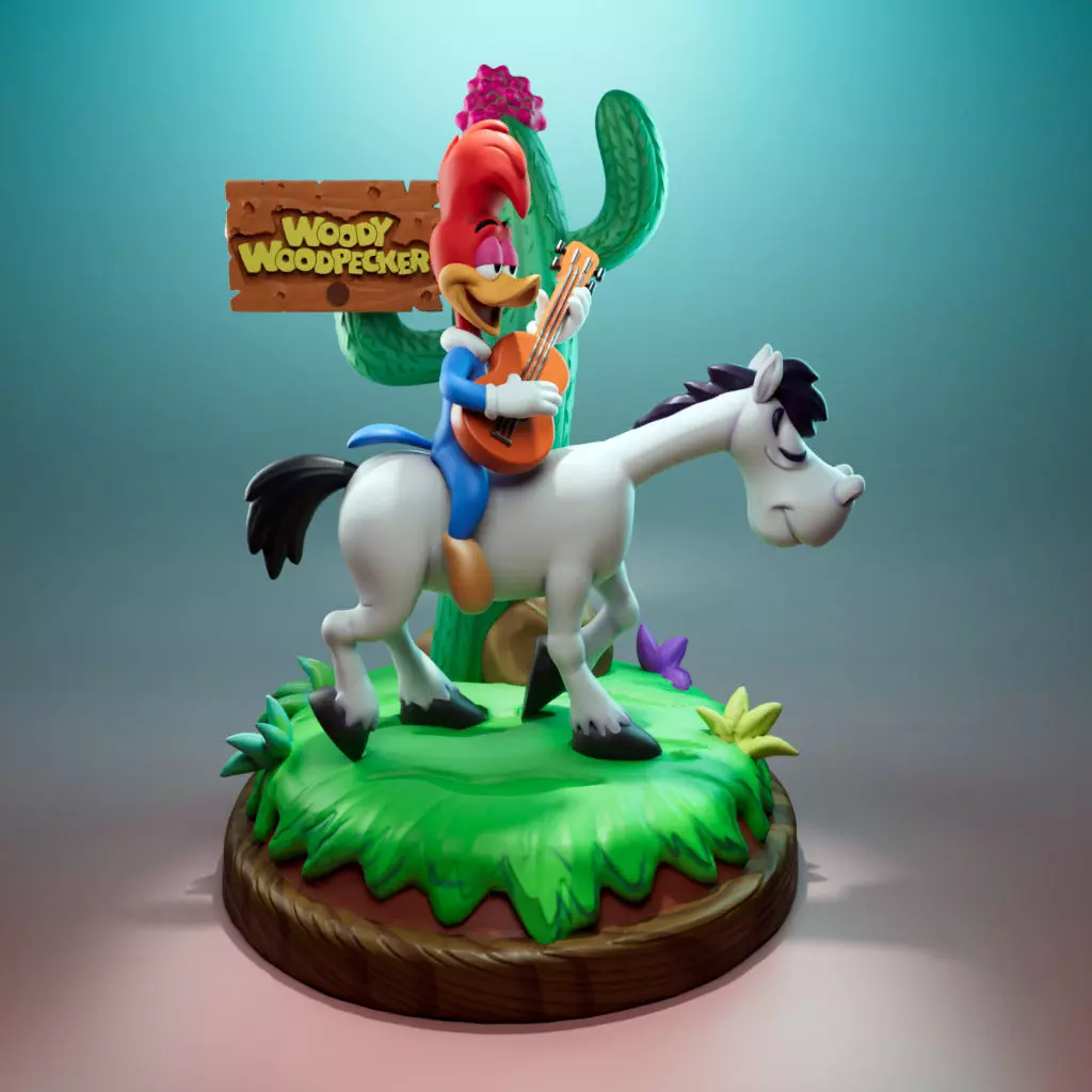 Woody Woodpecker and Sugarfoot 3D print model_0