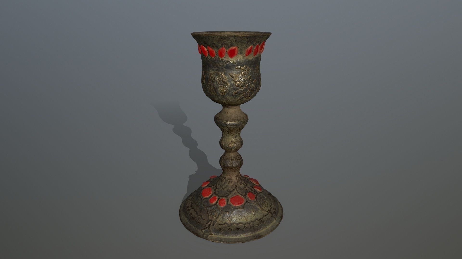 Chalice 6 metal vase Low-poly 3D model_7