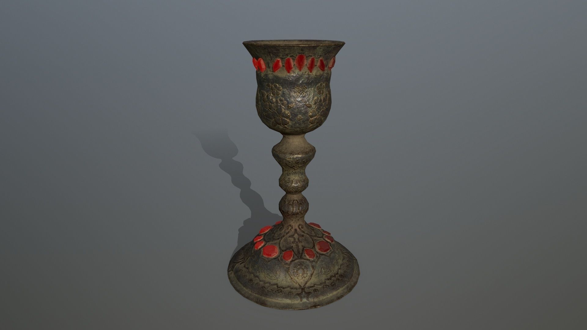 Chalice 6 metal vase Low-poly 3D model_6