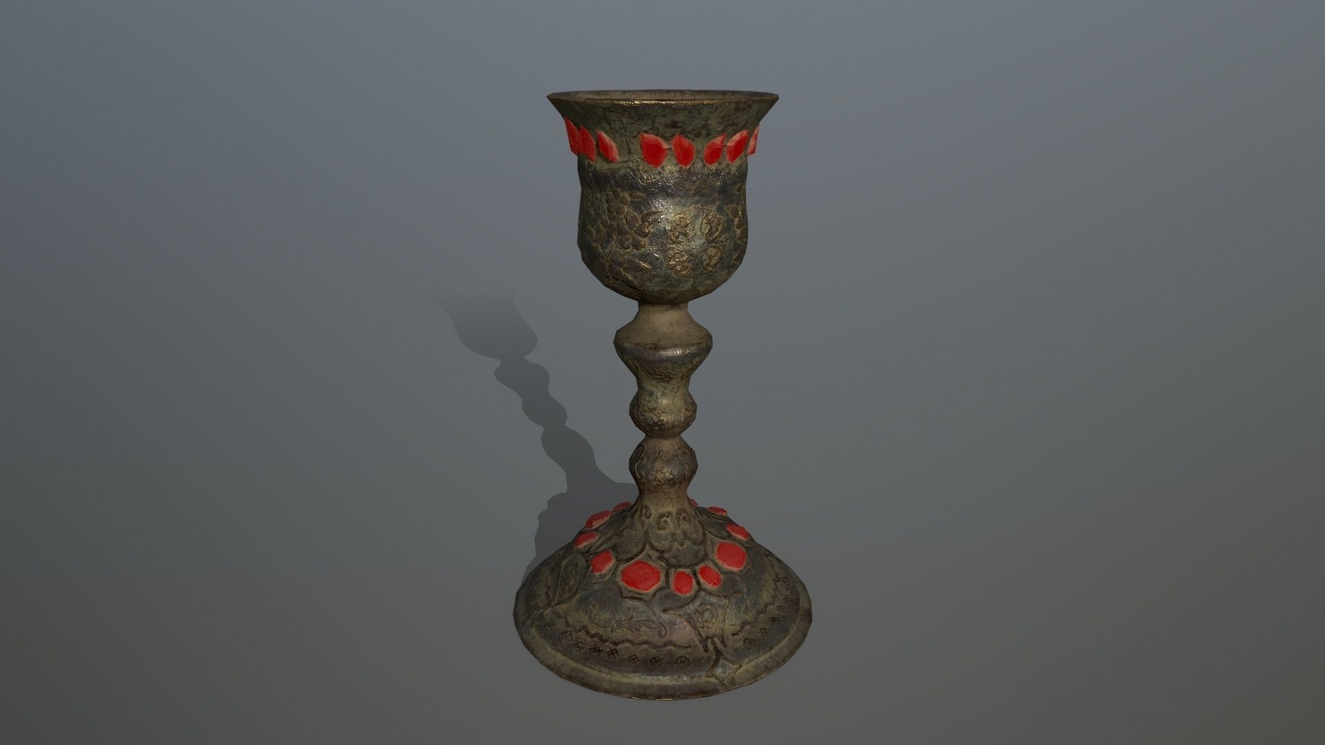 Chalice 6 metal vase Low-poly 3D model_8