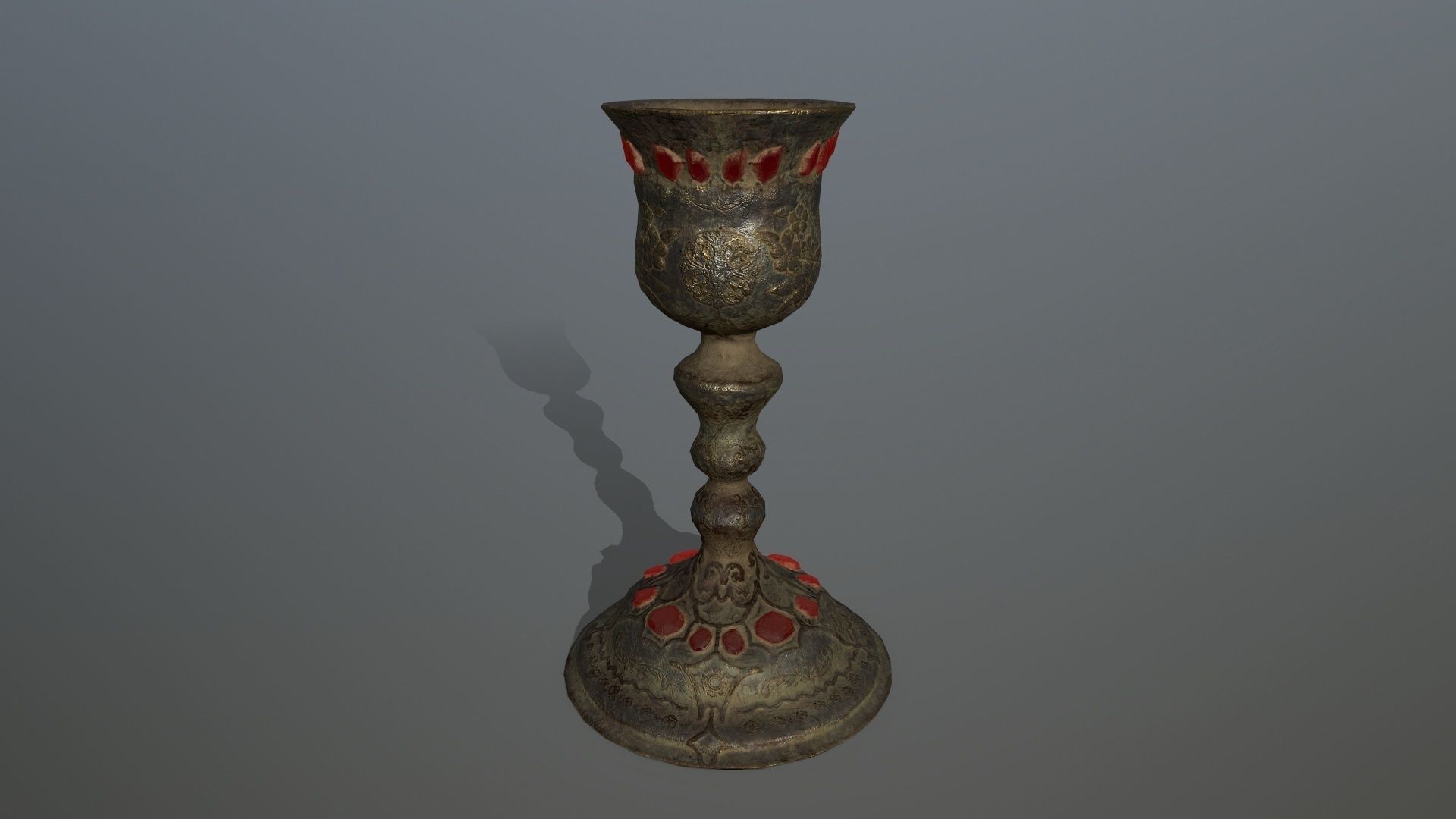 Chalice 6 metal vase Low-poly 3D model_4
