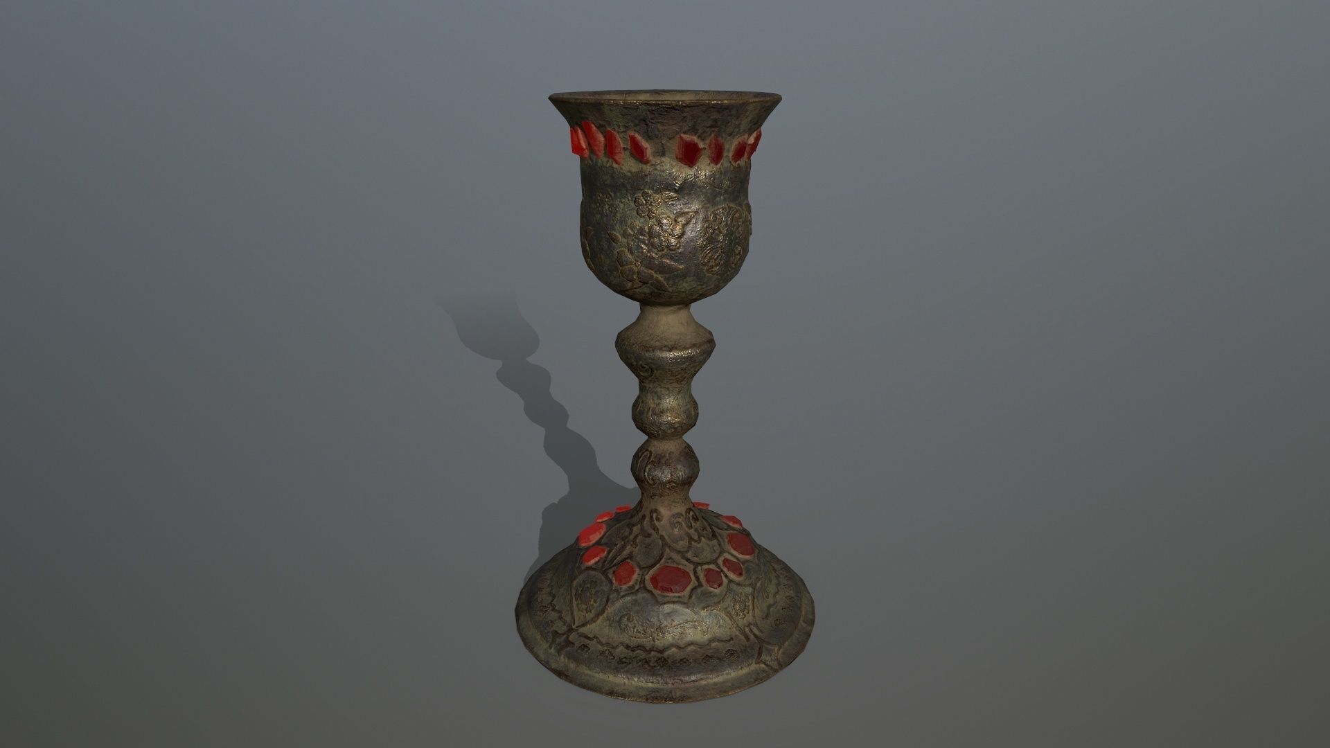 Chalice 6 metal vase Low-poly 3D model_5