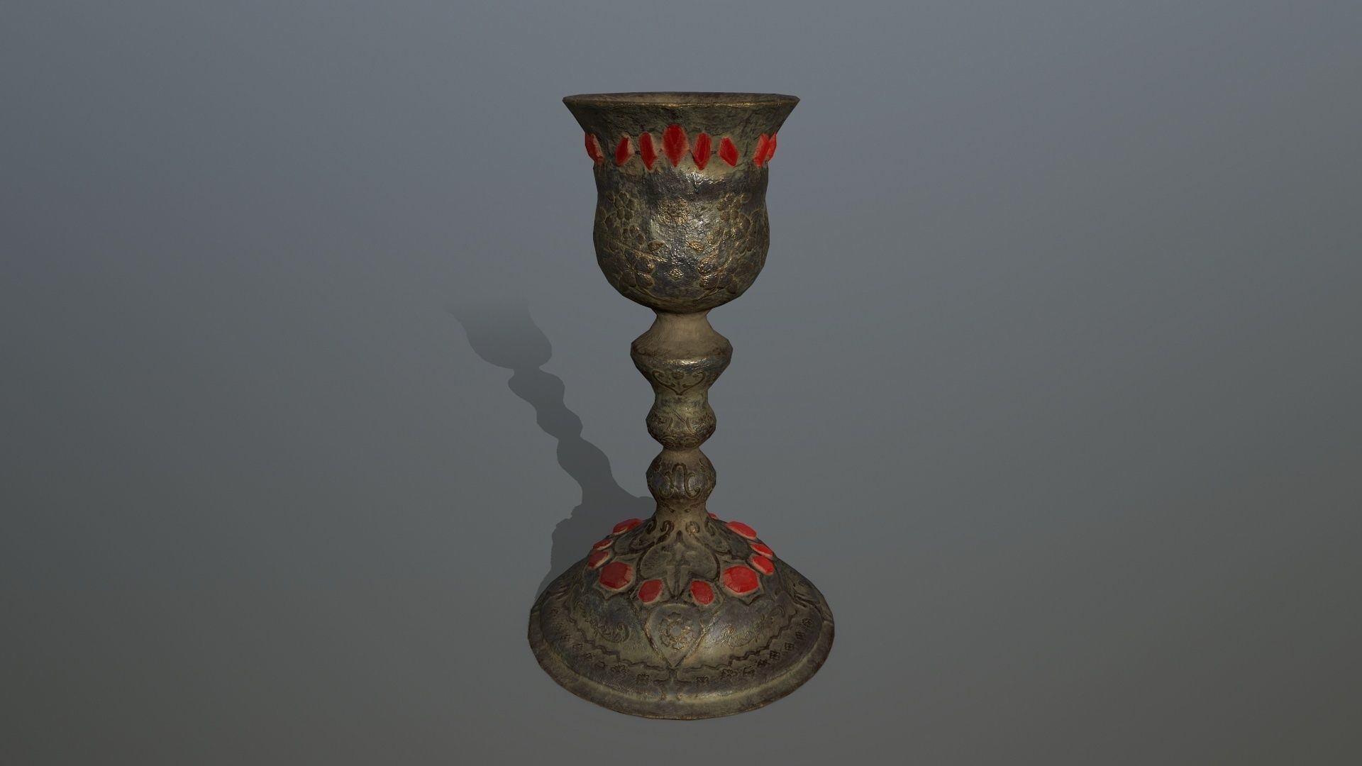 Chalice 6 metal vase Low-poly 3D model_2