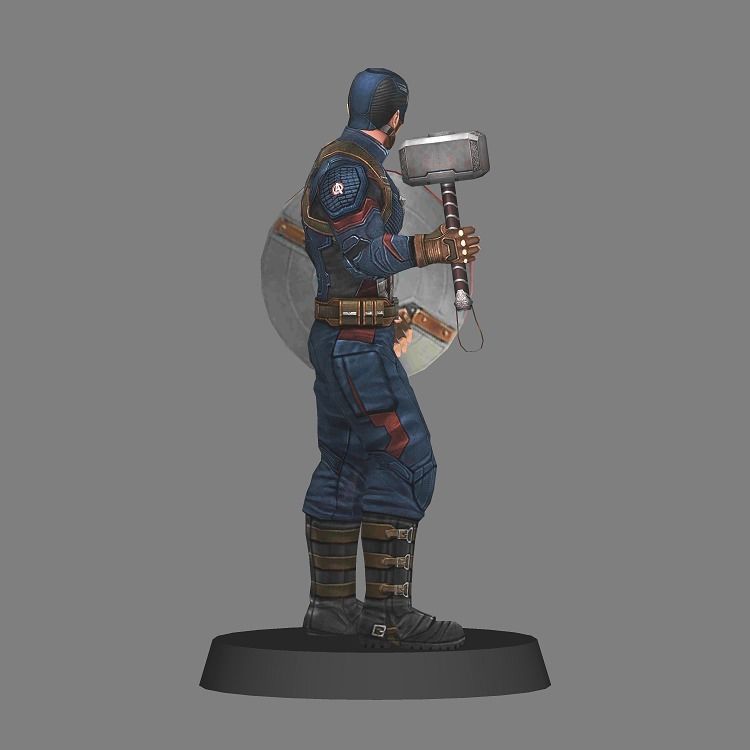 Captain America Avengers Endgame LOW POLY 3D print model_3