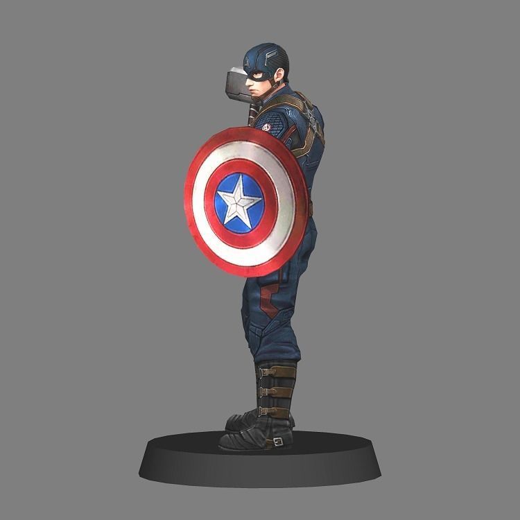Captain America Avengers Endgame LOW POLY 3D print model_1