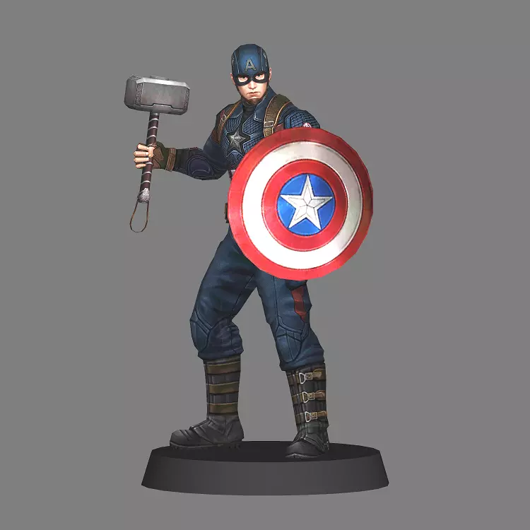 Captain America Avengers Endgame LOW POLY 3D print model_0