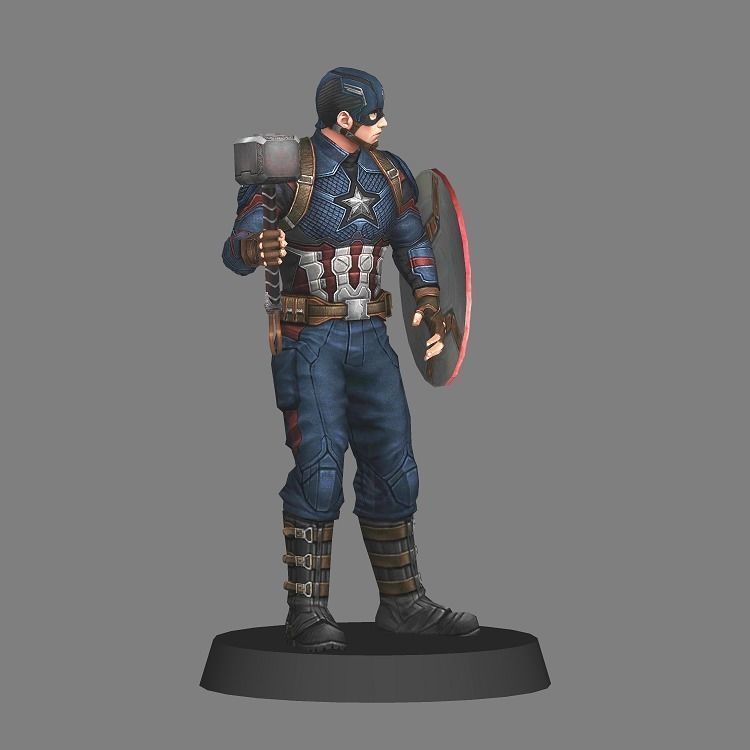 Captain America Avengers Endgame LOW POLY 3D print model_4