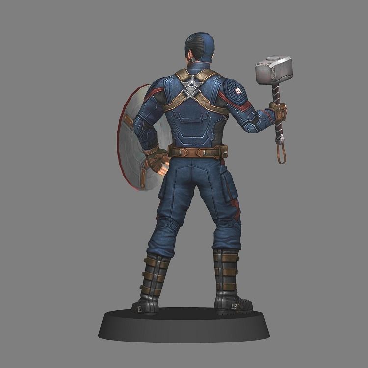 Captain America Avengers Endgame LOW POLY 3D print model_2