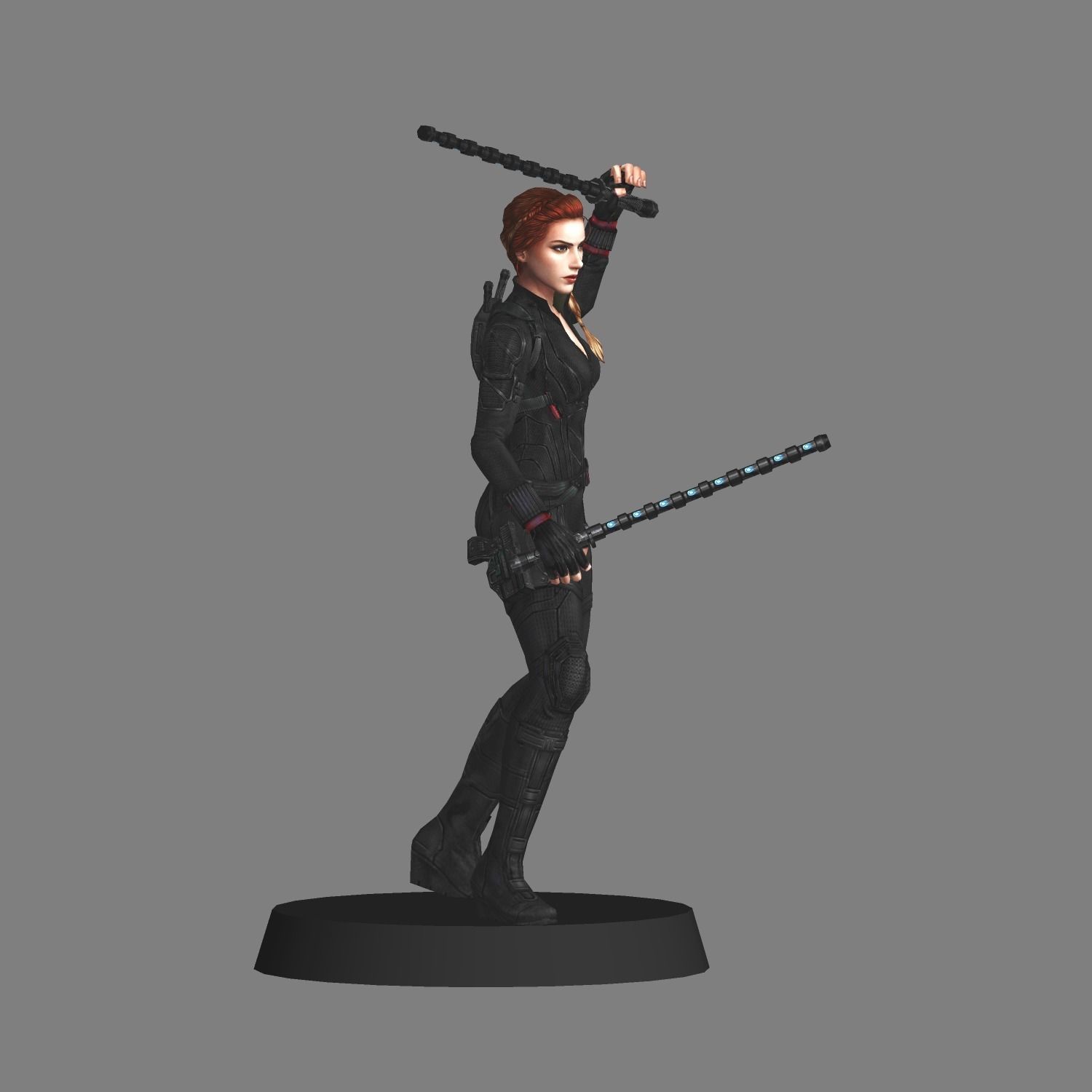 Black Widow Avengers Endgame LOW POLY  3D print model_4