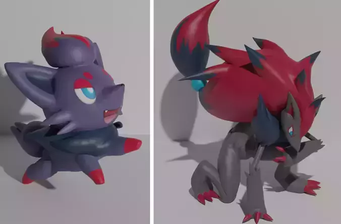 Zorua and Zoroark 3D print model 3D print model
