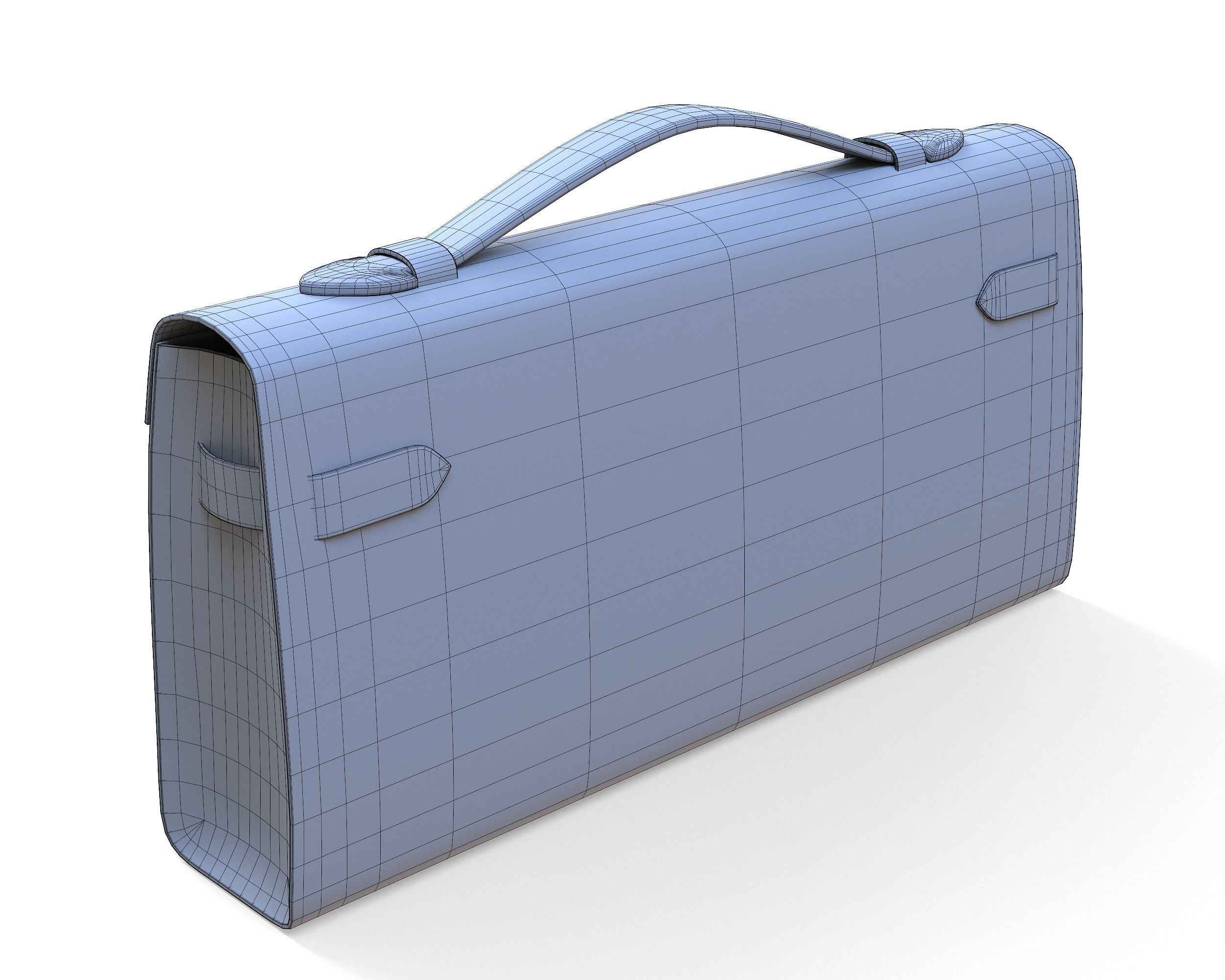 Hermes Kelly Cut Clutch Orange Leather Low-poly 3D model_7