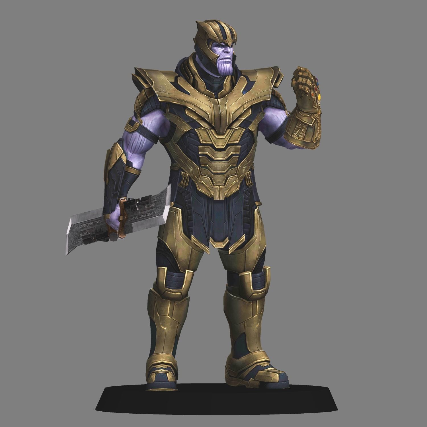 Thanos Avengers Endgame LOW POLY  3D print model_4