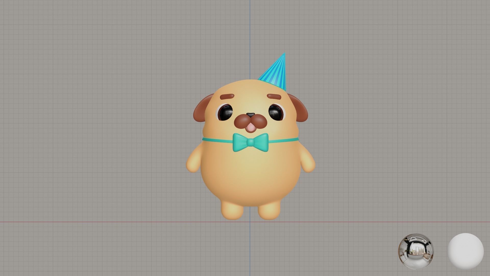 Cute Dog 3D model for game printing etc Low-poly 3D model_5