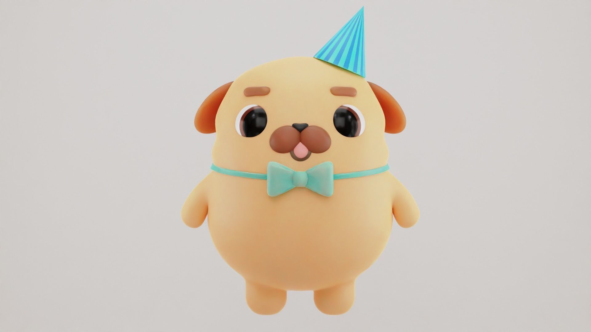 Cute Dog 3D model for game printing etc Low-poly 3D model_1