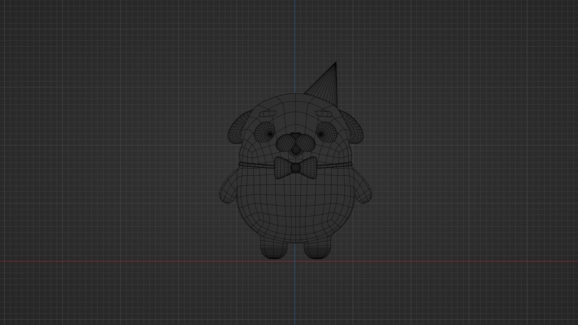 Cute Dog 3D model for game printing etc Low-poly 3D model_3