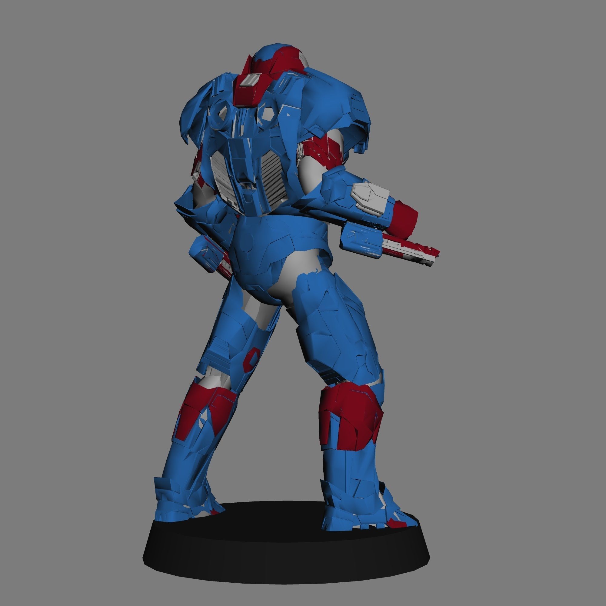 Ironpatriot Avengers Endgame LOW POLY  3D print model_3