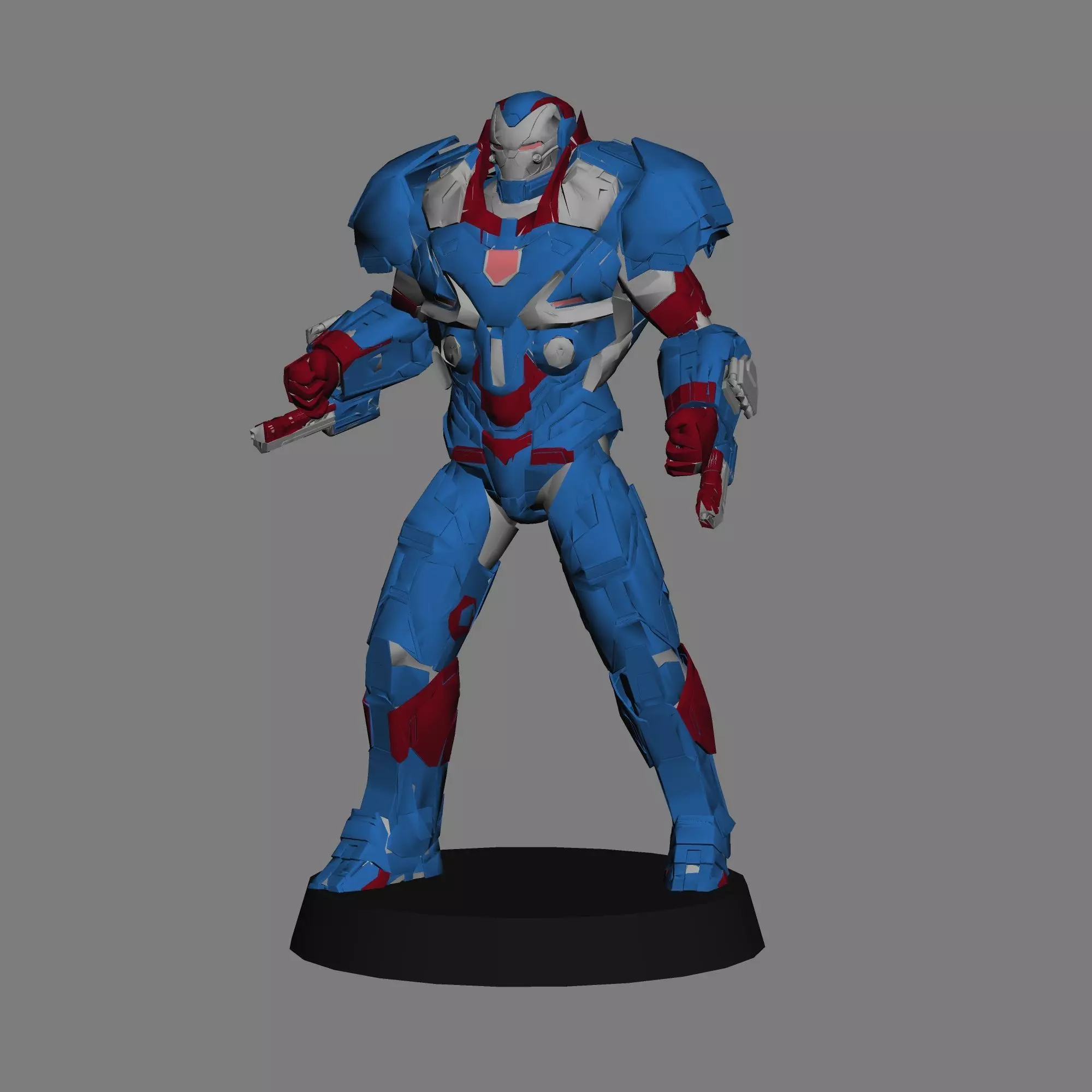 Ironpatriot Avengers Endgame LOW POLY  3D print model_0