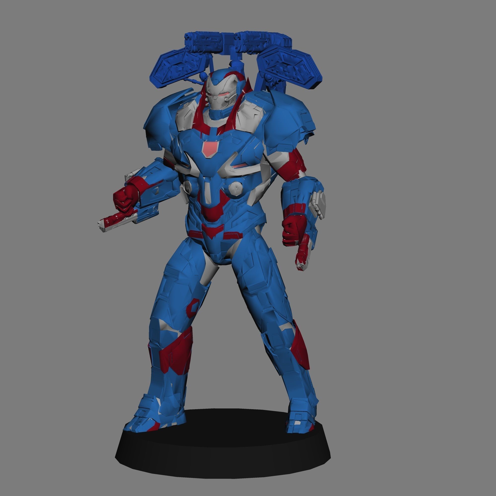 Ironpatriot Avengers Endgame LOW POLY  3D print model_5