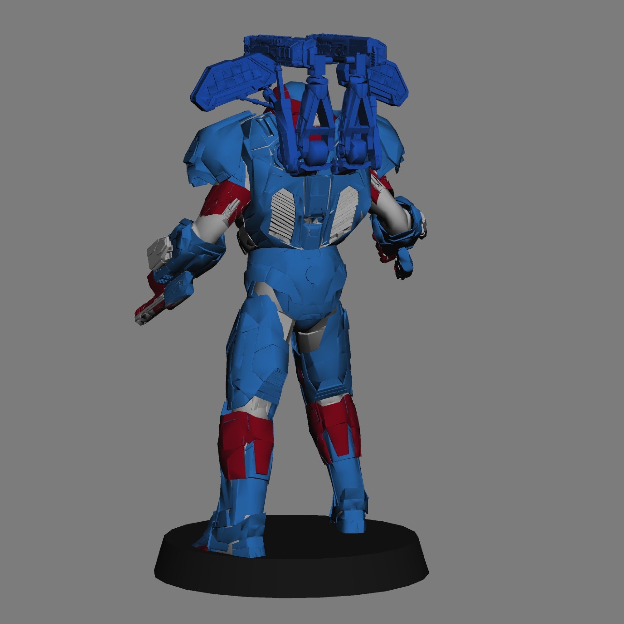 Ironpatriot Avengers Endgame LOW POLY  3D print model_6
