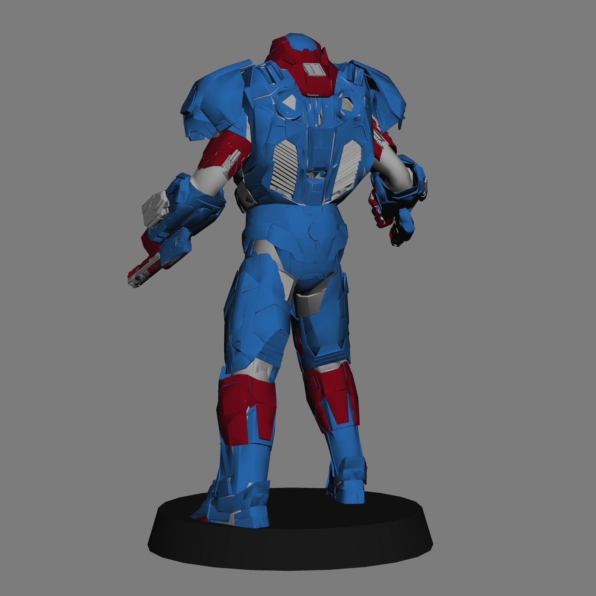 Ironpatriot Avengers Endgame LOW POLY  3D print model_2