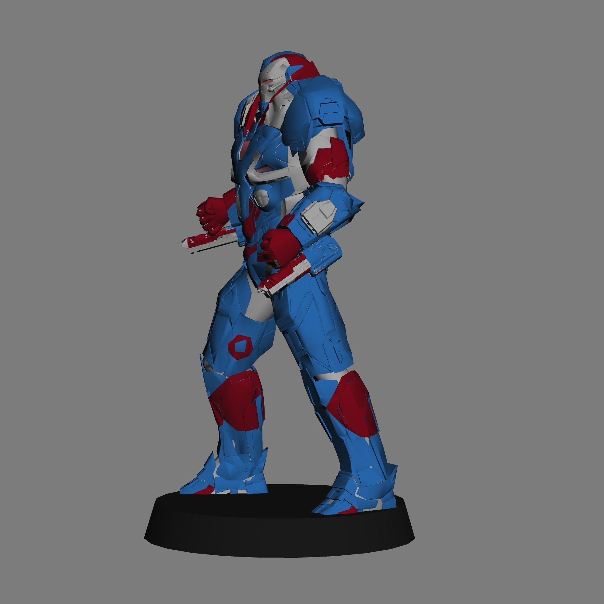 Ironpatriot Avengers Endgame LOW POLY  3D print model_1