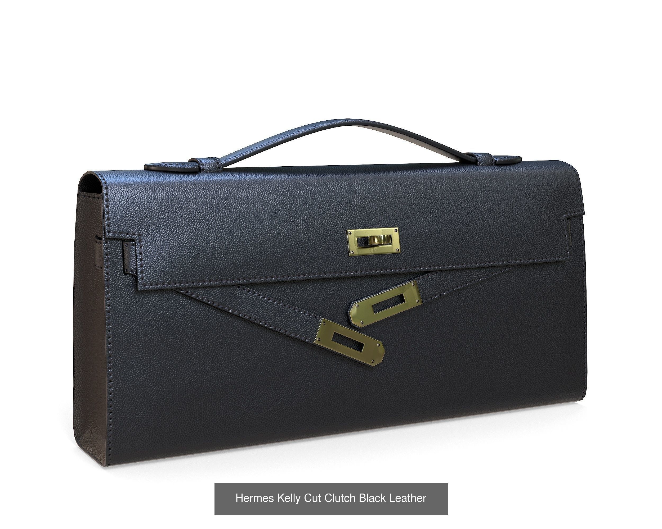 Hermes Kelly Cut Clutch 3D Model Collection_4