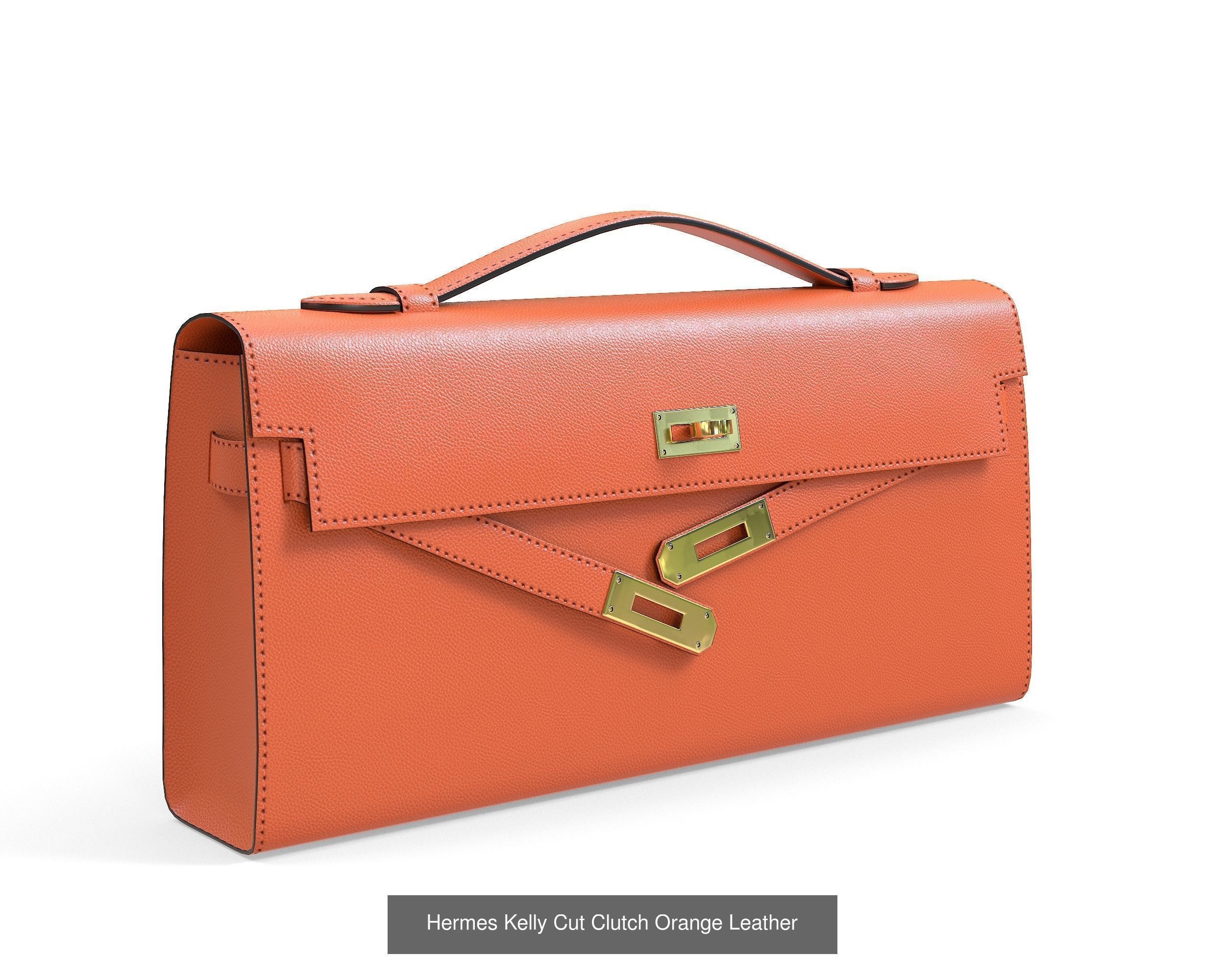 Hermes Kelly Cut Clutch 3D Model Collection_3