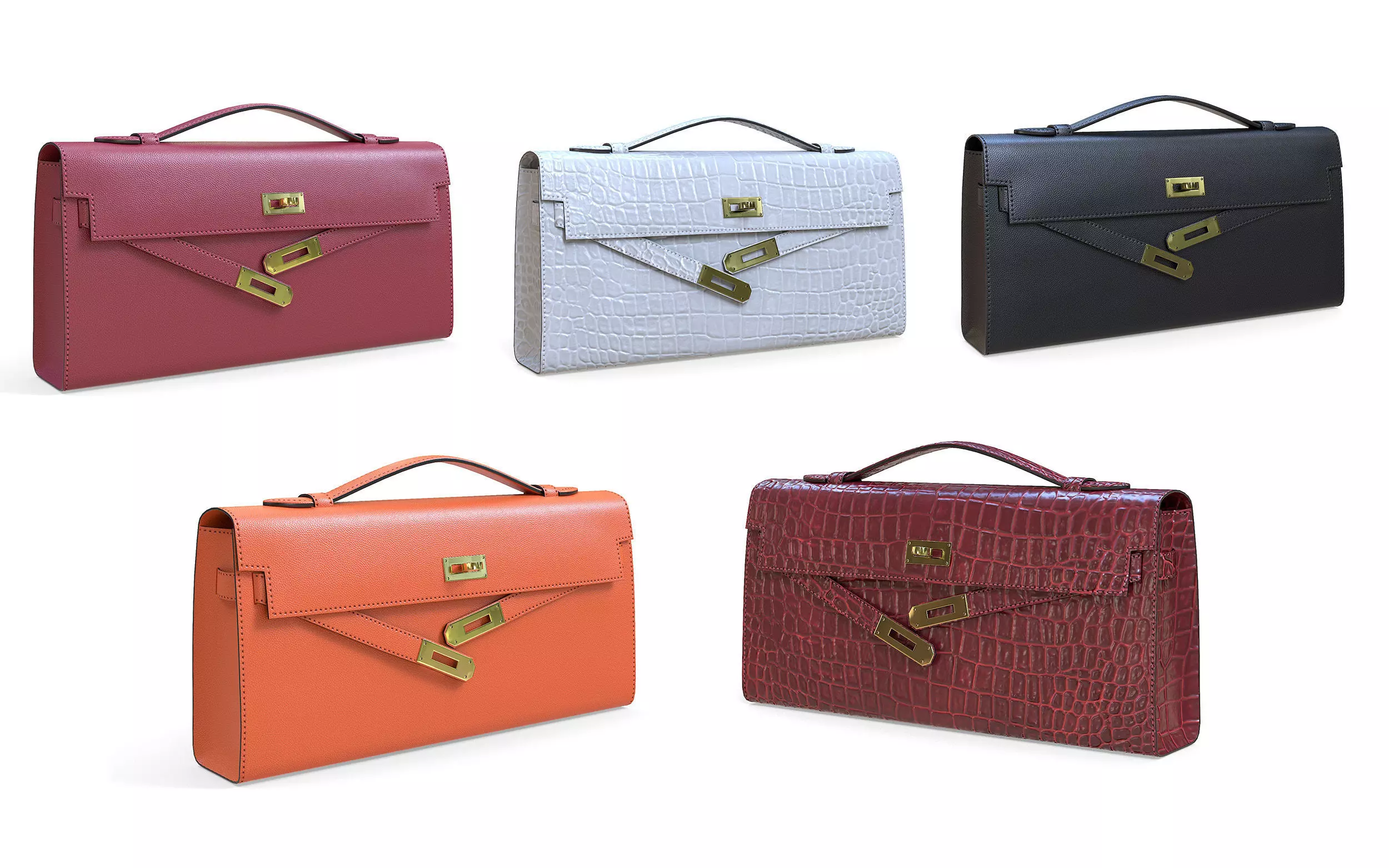 Hermes Kelly Cut Clutch 3D Model Collection_0