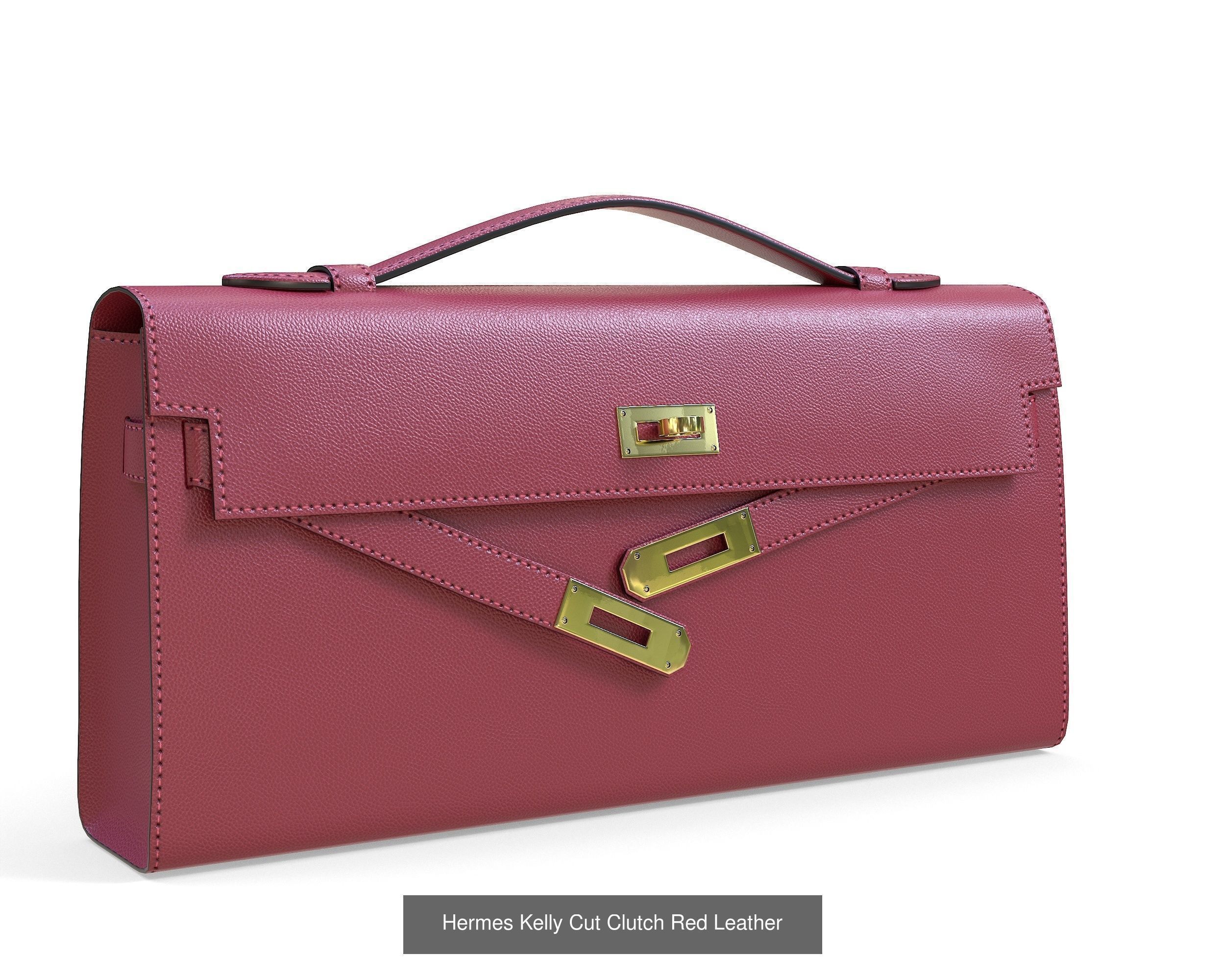 Hermes Kelly Cut Clutch 3D Model Collection_6